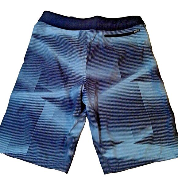 Nike Vapor Boardshorts Size 30 Blue Pinstripe Geometric Drawstring Unlined - Picture 2 of 6